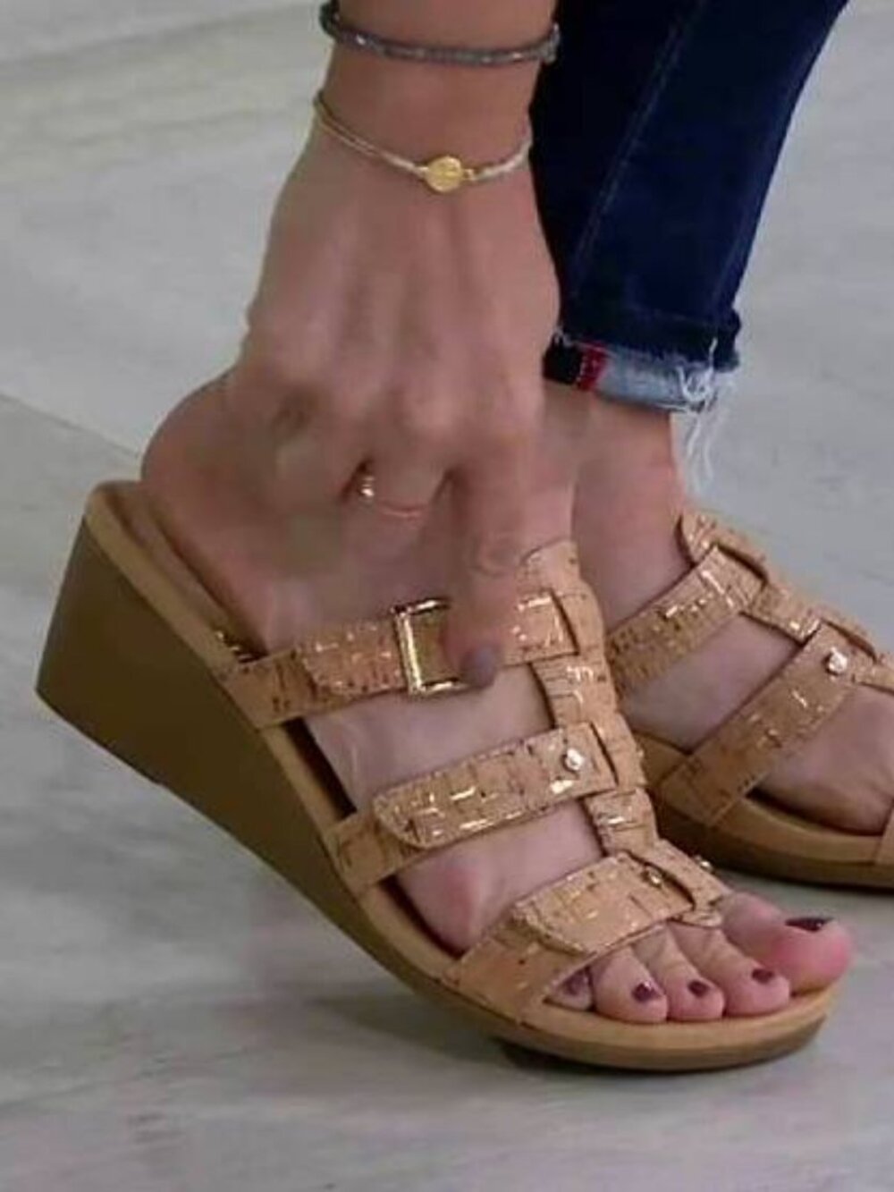 Vionic Radia Cork Wedge Sandals